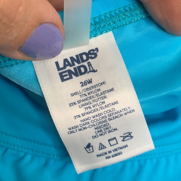 Lands End Chlorine Resistant Tummy Control Swim Skirt Skort Bottoms W-536 Sz 26W - Picture 5 of 8